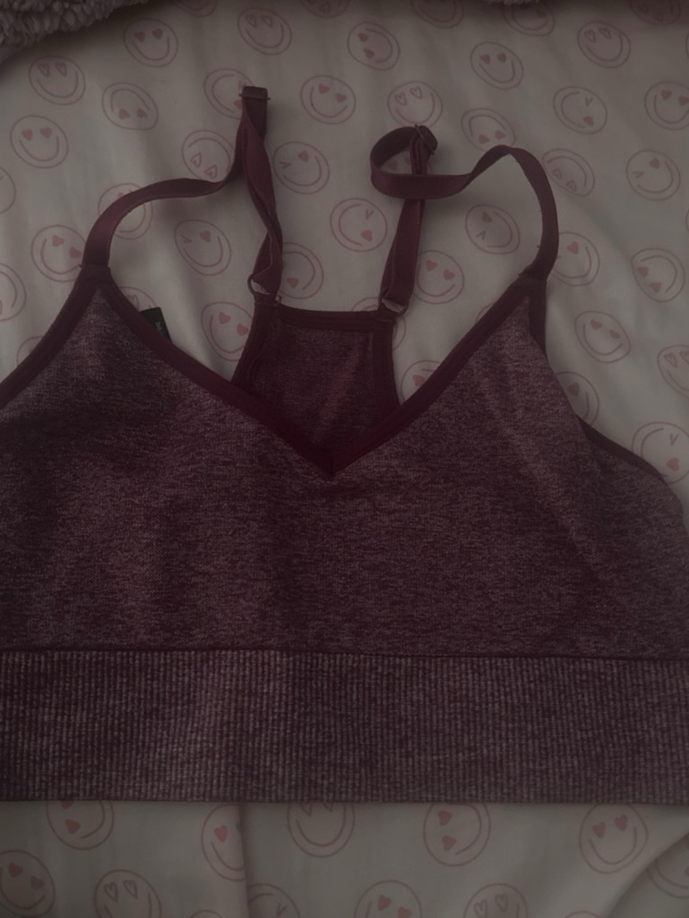 PINK Victoria's Secret Heathered Maroon Racerback Bralette